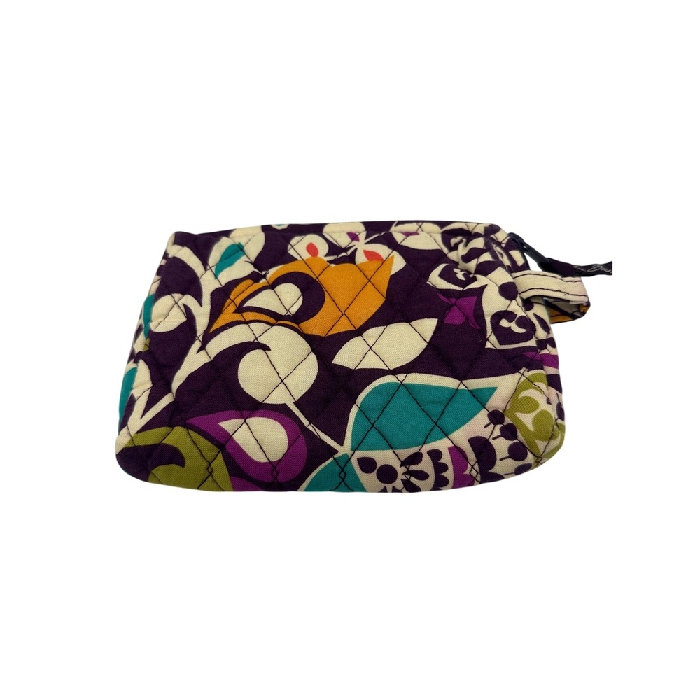 Vera Bradley Cosmetic Bag Women Small Purple Multi Excellent Quilted Floral Boho